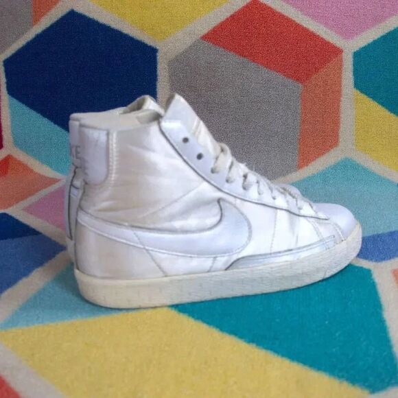 Nike Women's Blazer High Casual Shoes 317808-114‎ White Checkered - US Size: 9 - Picture 5 of 8